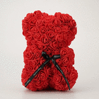 Czerwony miś z róż 25 cm (2)