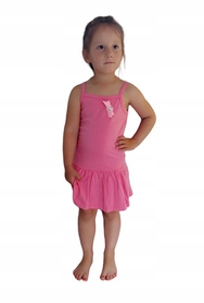 Różowa sukienka dla dziewczynki na ramiączkach 110